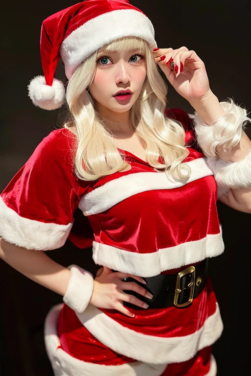 [Stable Diffusion] cheveux mi-longs belle femme Chef-d'œuvre cosplay Père Noël [Réaliste]