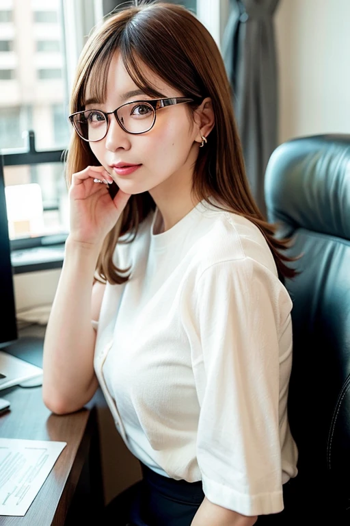 [Stable Diffusion] lunettes haute qualité belle femme Chef-d'œuvre Bureau Secrétaire [Réaliste]