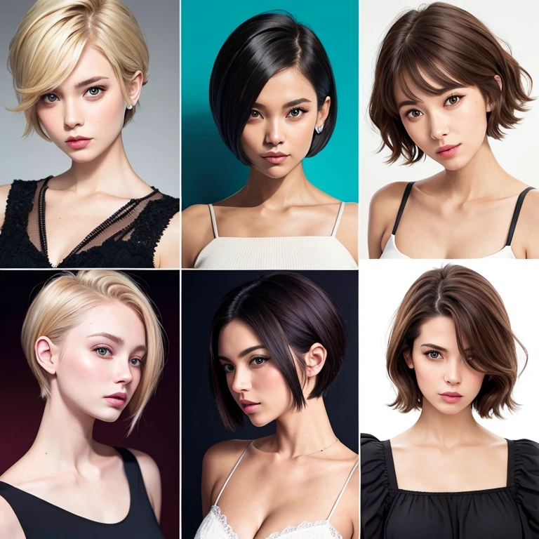 [Stable Diffusion] cheveux courts Catalogue de cheveux [Réaliste]