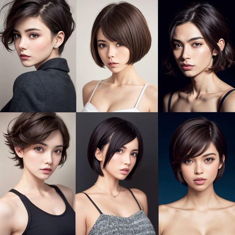 [Stable Diffusion] cheveux courts Catalogue de cheveux [Réaliste]