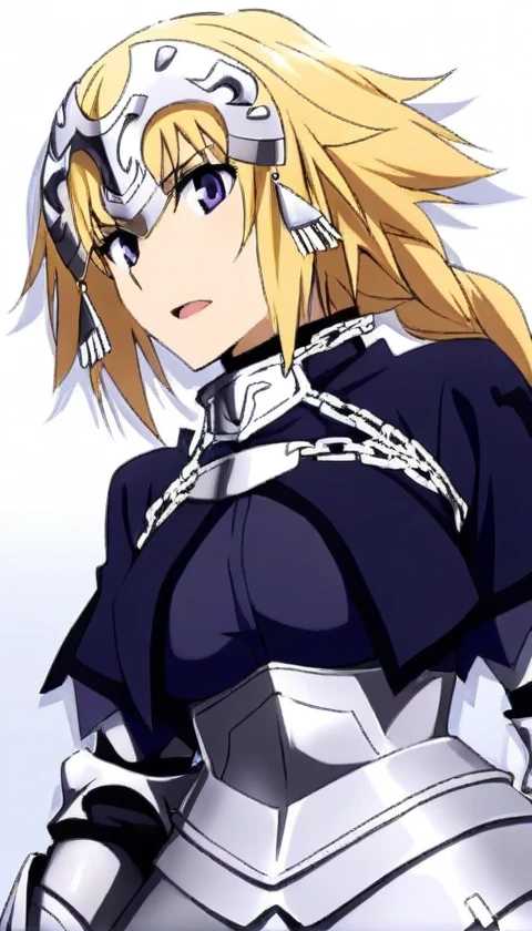 [Stable Diffusion] cheveux longs Fate Jeanne d'Arc Chef-d'œuvre regardant le spectateur bouche ouverte armure [Illustration]
