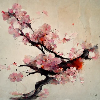 Fleurs de cerisier, japonais, abstrait