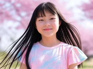 japonais, belle fille, visage mignon